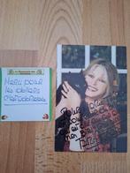 Geschreven kaart + handtekening + briefje Brigitte Bardot, Verzamelen, Overige Verzamelen, Nieuw, Ophalen of Verzenden