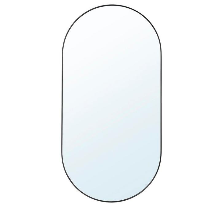 Ovale designspiegel zwart – nieuwstaat, Huis en Inrichting, Woonaccessoires | Spiegels, Zo goed als nieuw, Ophalen