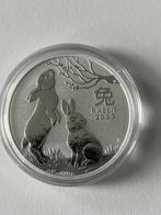 Mooie zilveren verzamelmunt 1oz Lunar III Rabbit 2023, Ophalen of Verzenden, Zilver