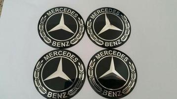 Mercedes stickers zwart en blauw > 4x 65mm beschikbaar voor biedingen
