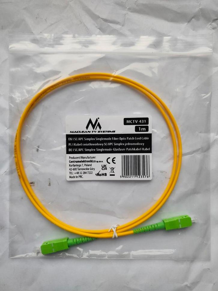 Câble fibre optique SC/APC - 1m - Neuf sous blister, Computers en Software, Pc- en Netwerkkabels, Nieuw, Ophalen of Verzenden