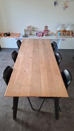 Tafel 220x90+6 stoelen, Huis en Inrichting, Tafels | Eettafels, Ophalen, Gebruikt, 200 cm of meer, 50 tot 100 cm