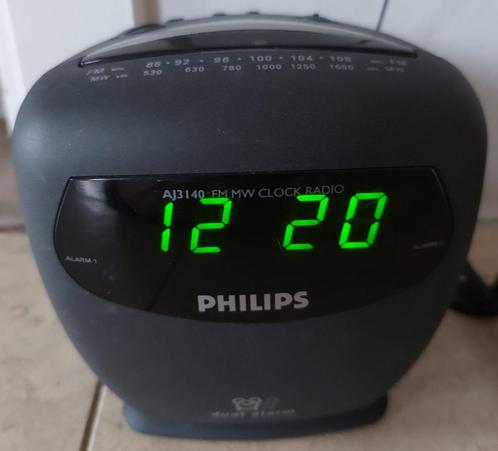 Radio-réveil Philips - AJ 3140, Electroménager, Réveils, Utilisé, Digital, Enlèvement ou Envoi