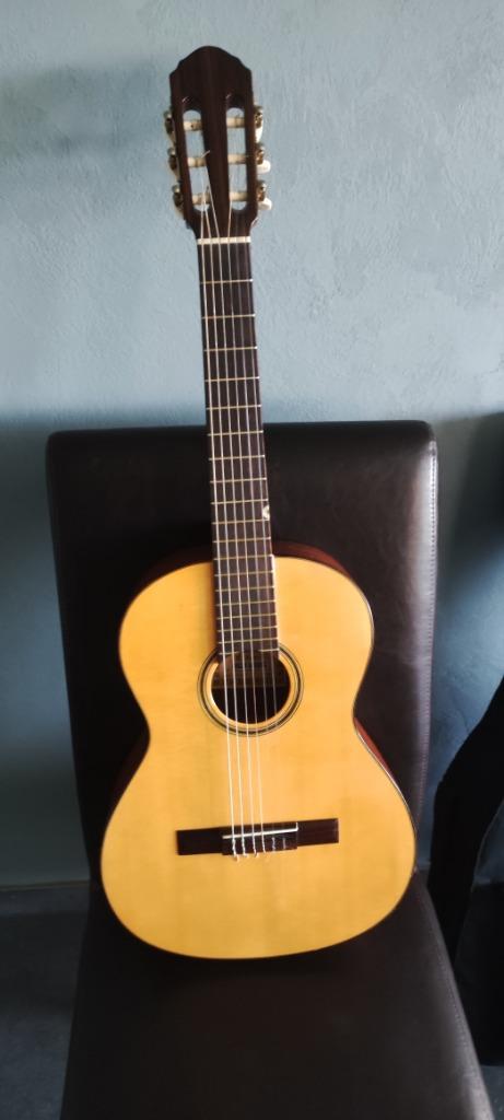 Akoestische 3/4 gitaar met tas,voetsteun en stemapparaat, Muziek en Instrumenten, Snaarinstrumenten | Gitaren | Akoestisch, Zo goed als nieuw