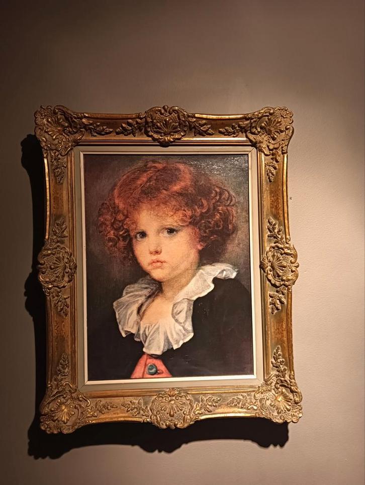 garçon dans un gilet rouge, Antiquités & Art, Art | Peinture | Classique, Enlèvement