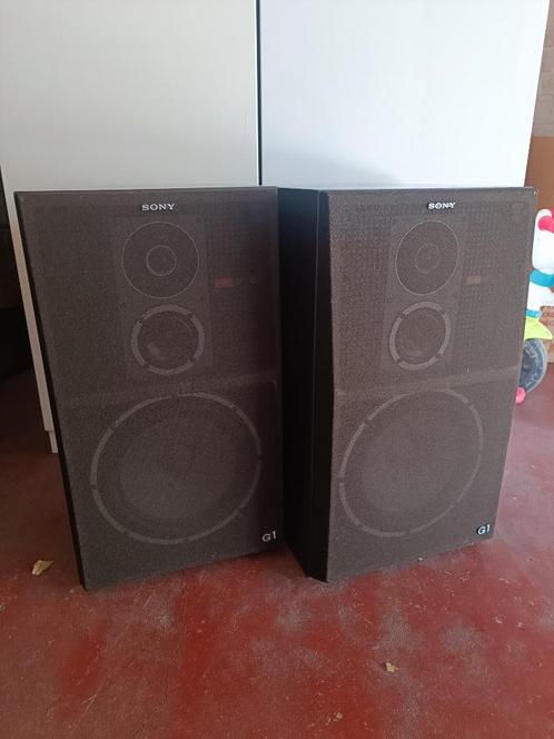 Enceintes Sony SS-G1 MK2 Luidsprekers, Audio, Tv en Foto, Luidsprekerboxen, Gebruikt, Front, Rear of Stereo speakers, 60 tot 120 watt