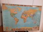 Grote Wereldkaart Retro 1990, Boeken, Atlassen en Landkaarten, Landkaart, 1800 tot 2000, Wereld, Ophalen