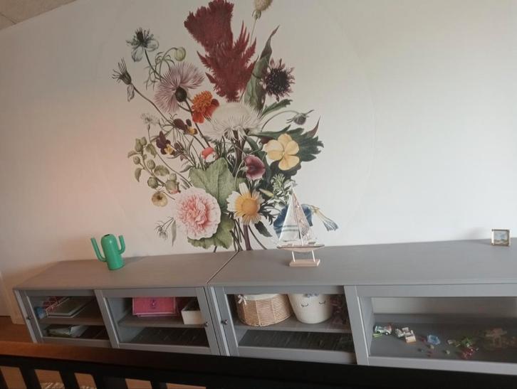 Havsta grijs tv-meubels dressoir echt hout, Huis en Inrichting, Kasten | Dressoirs, Zo goed als nieuw, Ophalen