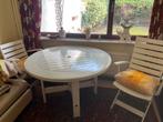 Mooie witte tuinset, Tuin en Terras, Ophalen, Zo goed als nieuw, Kunststof, Tuinset