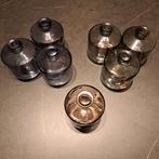 Gekleurde vaasjes 7 stuks - blauw/groen/bruin, Huis en Inrichting, Woonaccessoires | Vazen, Blauw, Ophalen of Verzenden, Minder dan 50 cm