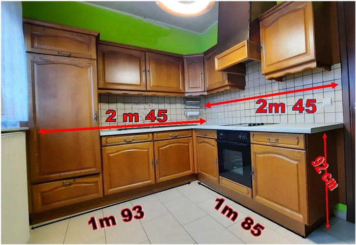 Cuisine en chene, Huis en Inrichting, Keuken | Complete keukens, Gebruikt, Hoekkeuken, Overige kleuren, Ophalen