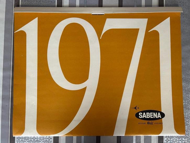 Sabena kalender 1971 voorzien van werk van Médart Tytgat, Verzamelen, Sabenasouvenirs, Zo goed als nieuw, Ophalen