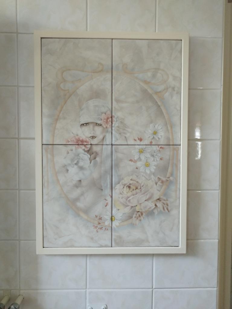 cadre bois et céramique style retro, Enlèvement