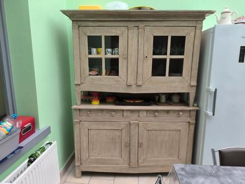 Meuble en chêne 2 corps, Huis en Inrichting, Kasten | Buffetkasten, Gebruikt, Eikenhout, Ophalen