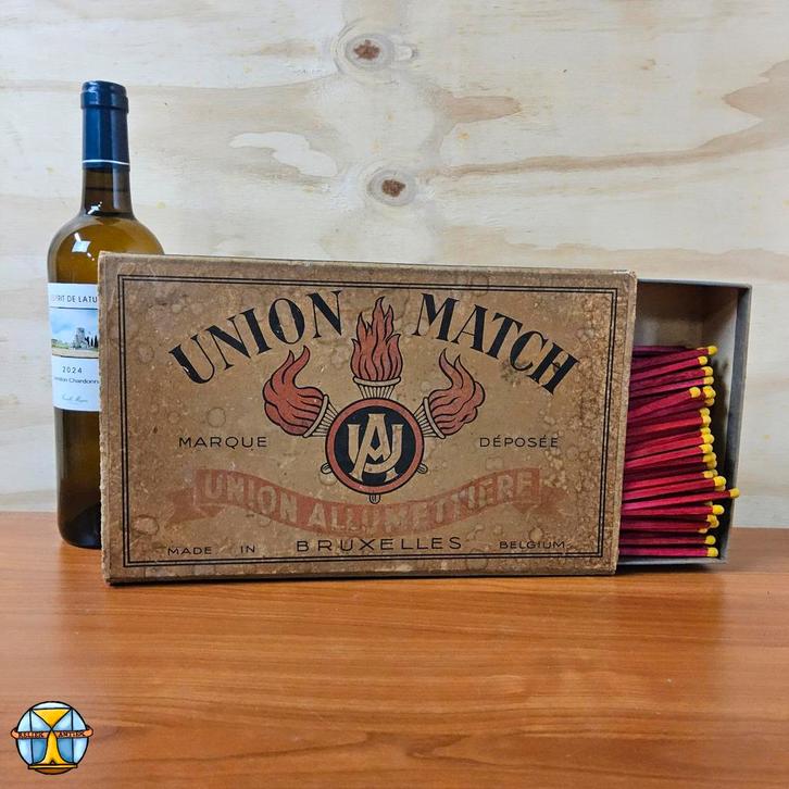 Vintage XXL Union Match Luciferdoos (aanmaak lucifers) L31cm, Verzamelen, Rookartikelen, Aanstekers en Luciferdoosjes, Zo goed als nieuw