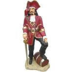 Statue de pirate 190 cm - pirate avec épée et perroquet