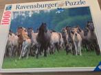 RAVENSBURGER puzzel: 1000 stukjes: PAARDEN, Hobby en Vrije tijd, Ophalen of Verzenden, 500 t/m 1500 stukjes, Zo goed als nieuw