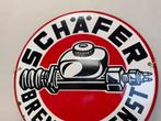 Schafer remmen oud reclamebord, Ophalen of Verzenden, Gebruikt, Reclamebord