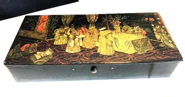 Japanse Lakdoos met deksel Japans decor Antiek😍💎🎁🤗👌, Antiek en Kunst, Antiek | Woonaccessoires, Ophalen of Verzenden