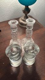 Set glazen kaarsenhouders, Antiek en Kunst, Ophalen