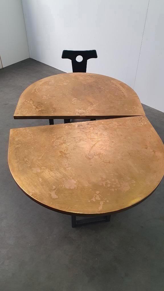 Grande table ovale modulaire en laiton - acier brut, Antiquités & Art, Art | Objets design, Enlèvement