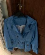 Blauwe zomer jas met knopen maat 42?, Ophalen of Verzenden, Gedragen, Maat 42/44 (L), Blauw