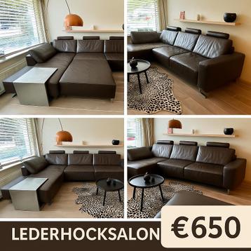 Lederen hoeksalon in zeer goede staat beschikbaar voor biedingen