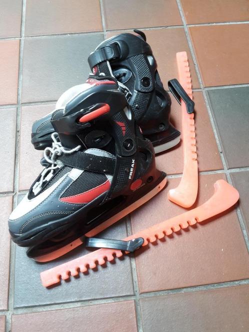 Ijshockeyschaatsen + beschermers, maat 36-39, merk Freak, Sports & Fitness, Patinage, Utilisé, Patins de hockey sur glace, Autres marques