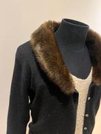 Zwart vestje met grote mooie pels m, Ophalen of Verzenden, Zo goed als nieuw, Zwart