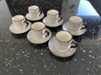 6 keramieken espresso tassen met ondertassen, Huis en Inrichting, Keramiek, Nieuw, Ophalen of Verzenden, Overige stijlen