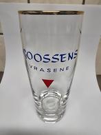 Oud bierglas GOOSSENS VRASENE! blauwe opdruk!, Verzamelen, Ophalen of Verzenden