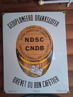 Emaille reclamebord Gediplomeerd Drankslijter 1970, Verzamelen, Ophalen of Verzenden, Zo goed als nieuw, Reclamebord