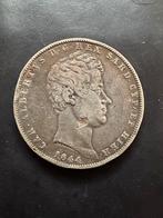 5 lire - Charles Albert Italie 1844 en argent