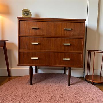 Vintage  houten ladekast / commode / kastje  beschikbaar voor biedingen
