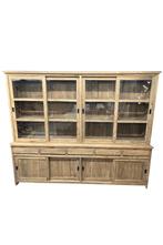 Teak houten vitrinekast 160/220/280 cm lang, Huis en Inrichting, Kasten | Vitrinekasten, 200 cm of meer, Teakhout, Nieuw, Ophalen of Verzenden