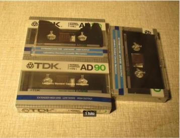 3 Nieuwe Hoogwaardige Cassettebandjes - TDK AD90 beschikbaar voor biedingen