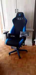 Bureaustoel zwart-blauw, Huis en Inrichting, Bureaustoelen, Ophalen, Zwart, Zo goed als nieuw, Gaming bureaustoel