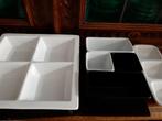 Servies, compartimenten, aperitief, pinda's, frietjes, groen, Huis en Inrichting, Keuken | Servies, Ophalen of Verzenden, Zo goed als nieuw