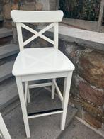 Barkruk met rugleuning, wit, 74cm, Huis en Inrichting, Ophalen, Gebruikt