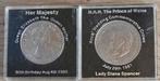2 munten Lady Diana/Charles en Queen Elisabeth II, Ophalen of Verzenden