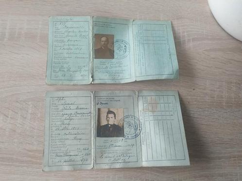 Oude documenten 2 identiteitskaarten jaren 1919 21 Saint Lég, Verzamelen, Overige Verzamelen, Gebruikt, Ophalen of Verzenden