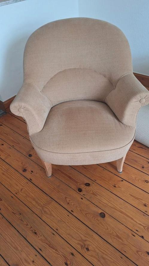 Canapé crapaud vintage pour 1 personne (2 pièces)., Maison & Meubles, Fauteuils, Comme neuf, Tissus, Enlèvement ou Envoi