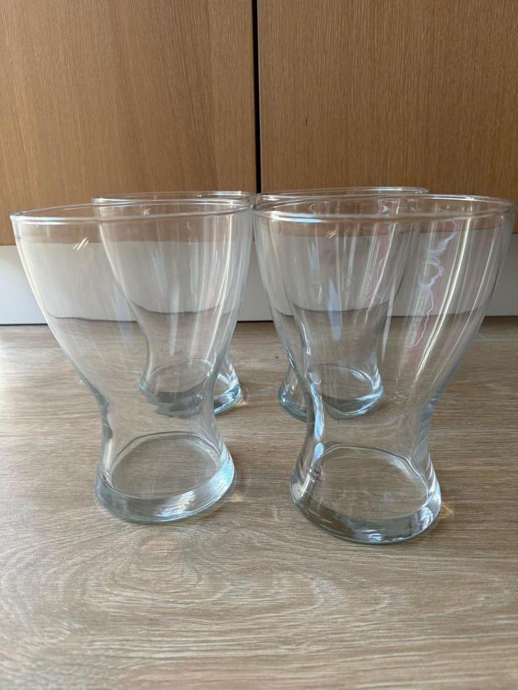 4 vazen hoogte 20cm, Huis en Inrichting, Woonaccessoires | Vazen, Gebruikt, Minder dan 50 cm, Glas, Ophalen