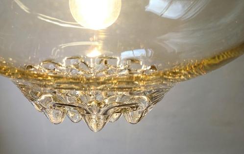 Vintage Peill & Putzler hanglamp messing amber retro 70's, Huis en Inrichting, Lampen | Plafondlampen, Gebruikt, Ophalen of Verzenden