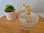 Kristallen bonbonière Val-Saint-Lambert met goudkleurige vis, Antiquités & Art, Enlèvement ou Envoi