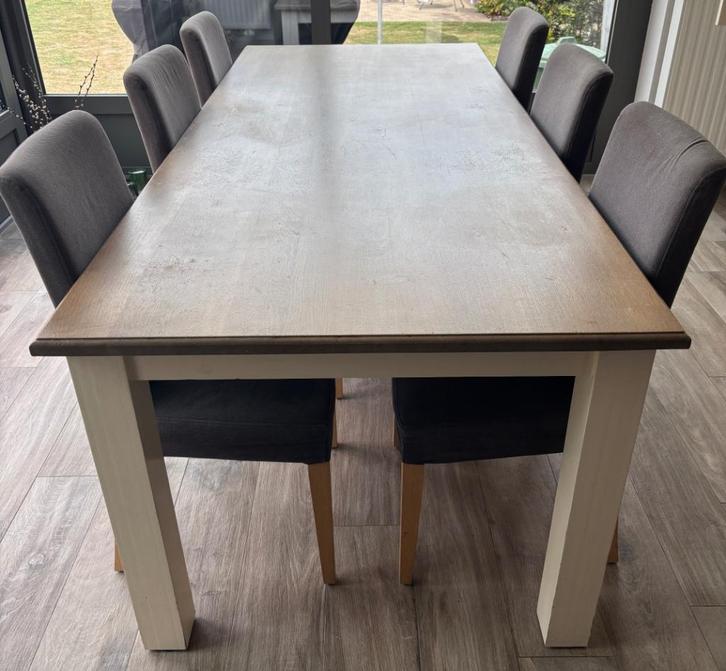 Stijlvolle Eettafel met 6 Comfortabele Stoelen, Huis en Inrichting, Tafels | Eettafels, Gebruikt, 100 tot 150 cm, 200 cm of meer