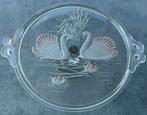Vintage taartschotel met zwanen op voet diameter 37cm, Enlèvement