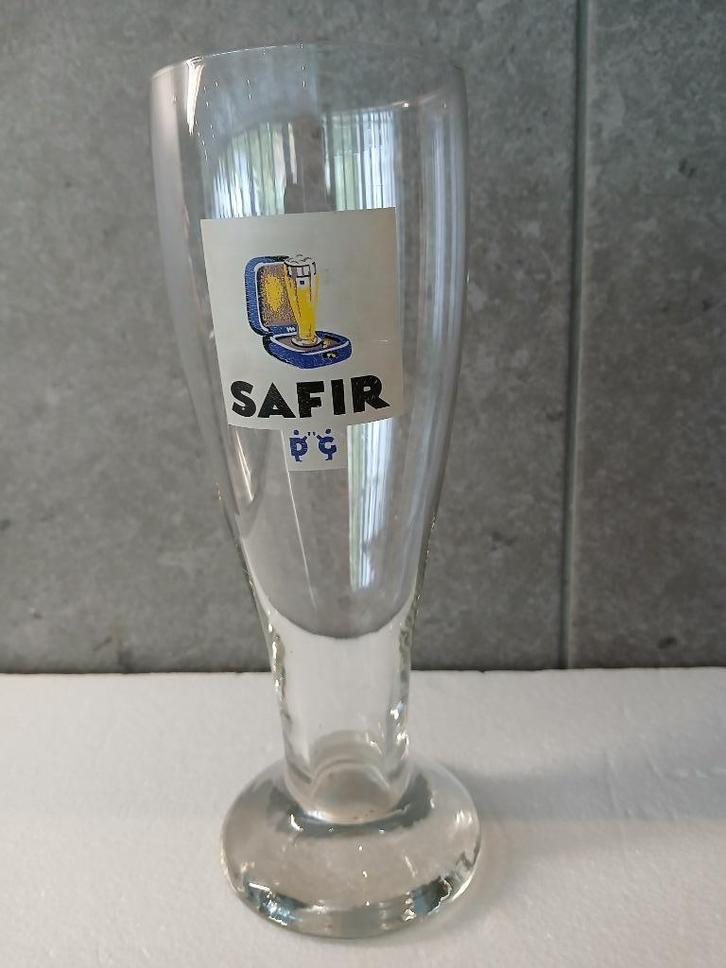 Oud SAFIR fluitglas van Brie De Geest d'Aalst en Parf, Verzamelen, Biermerken, Zo goed als nieuw, Glas of Glazen, Overige merken
