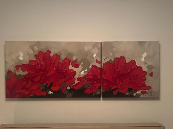 3 abstracte schilderijen min 50% op aankoopprijs, Huis en Inrichting, Woonaccessoires | Schilderijen, Tekeningen en Foto's, Nieuw