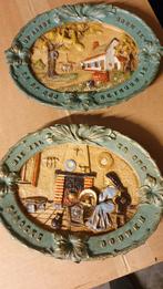 twee vintage decoratieve spreuken in keramiek, Antiek en Kunst, Ophalen of Verzenden